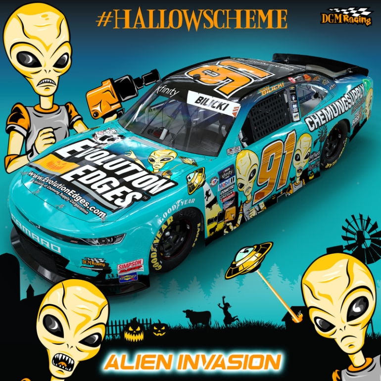 Evolution Edges logo on a NASCAR race car